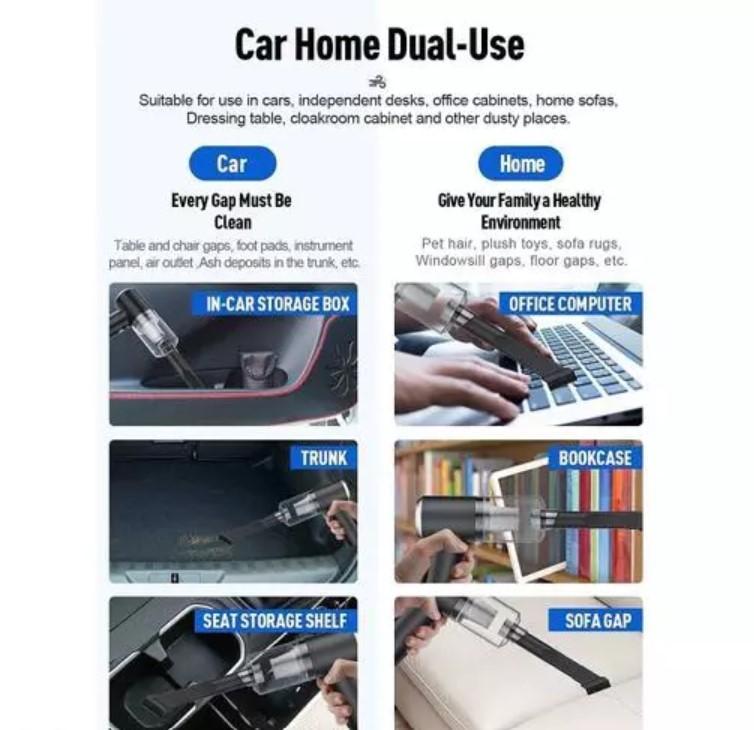 2 in 1 Vacuum Cleaner Dust Collection/Lighting Car Vacuum Cleaner 120W Heavy-Power Handheld Wireless Vacuum Cleaner Pack of 1